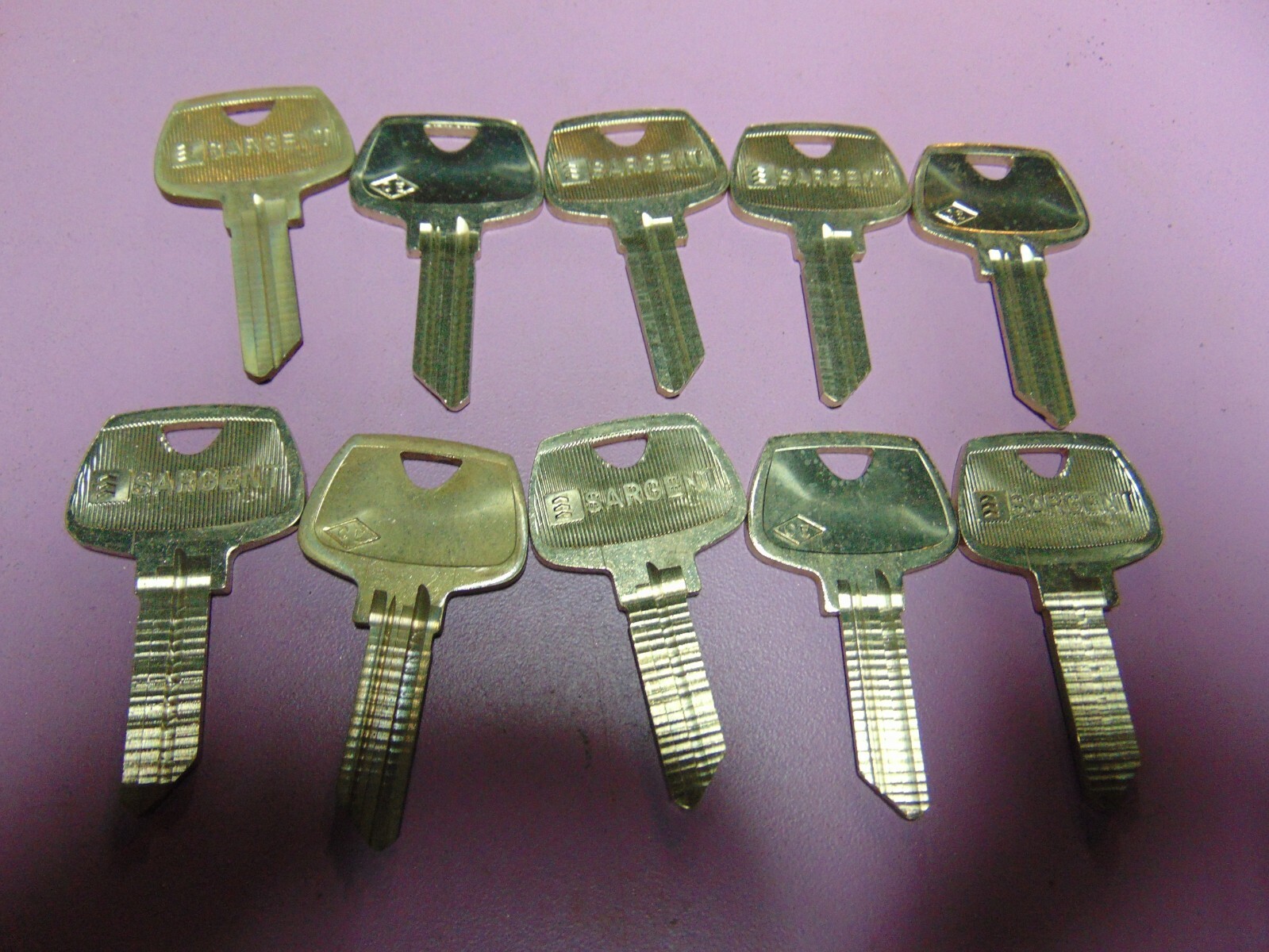 10 KEYS ORG. SARGENT CE 5 PIN KEYS BLANKS UNCUT LOCKSMITH
