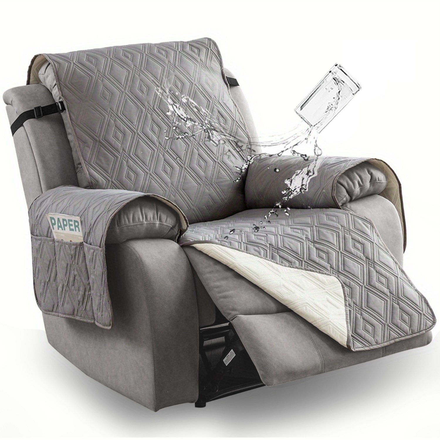 100% waterproof and non-slip diamond plaid recliner cushion, home decor