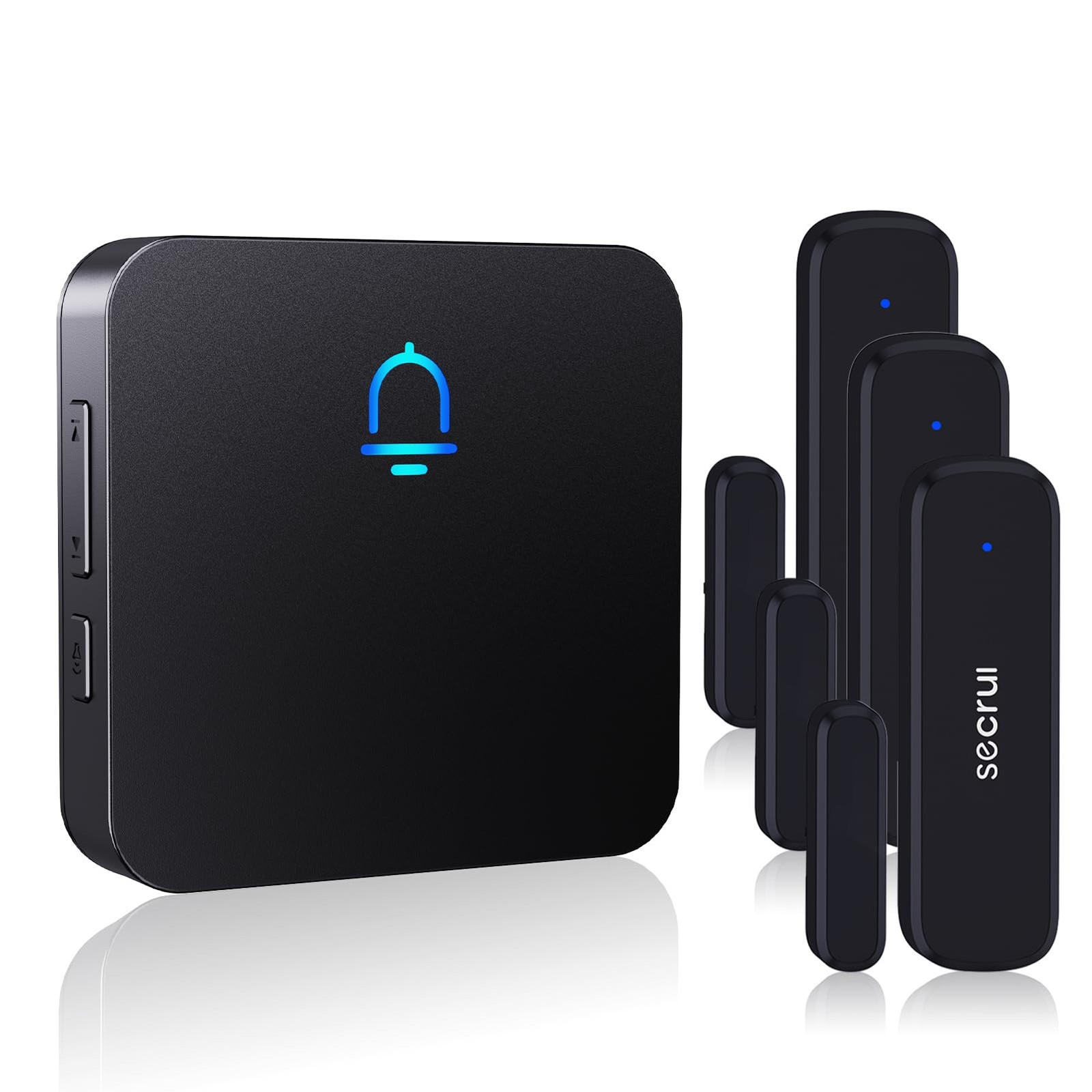 SECRUI Wireless Door Chimes When Open Entry 3 sensor 1 receiver, Black