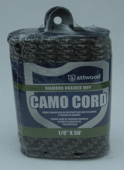 Attwood 11717-2 Diamond Braid MFP Camo Rope Cord 1/8" 50 ft