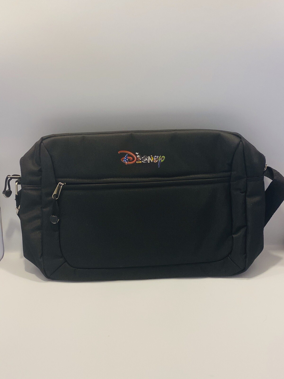 Disney Black Carry Case Shoulder Strap Polyester Zip Closures Padded Work Travel