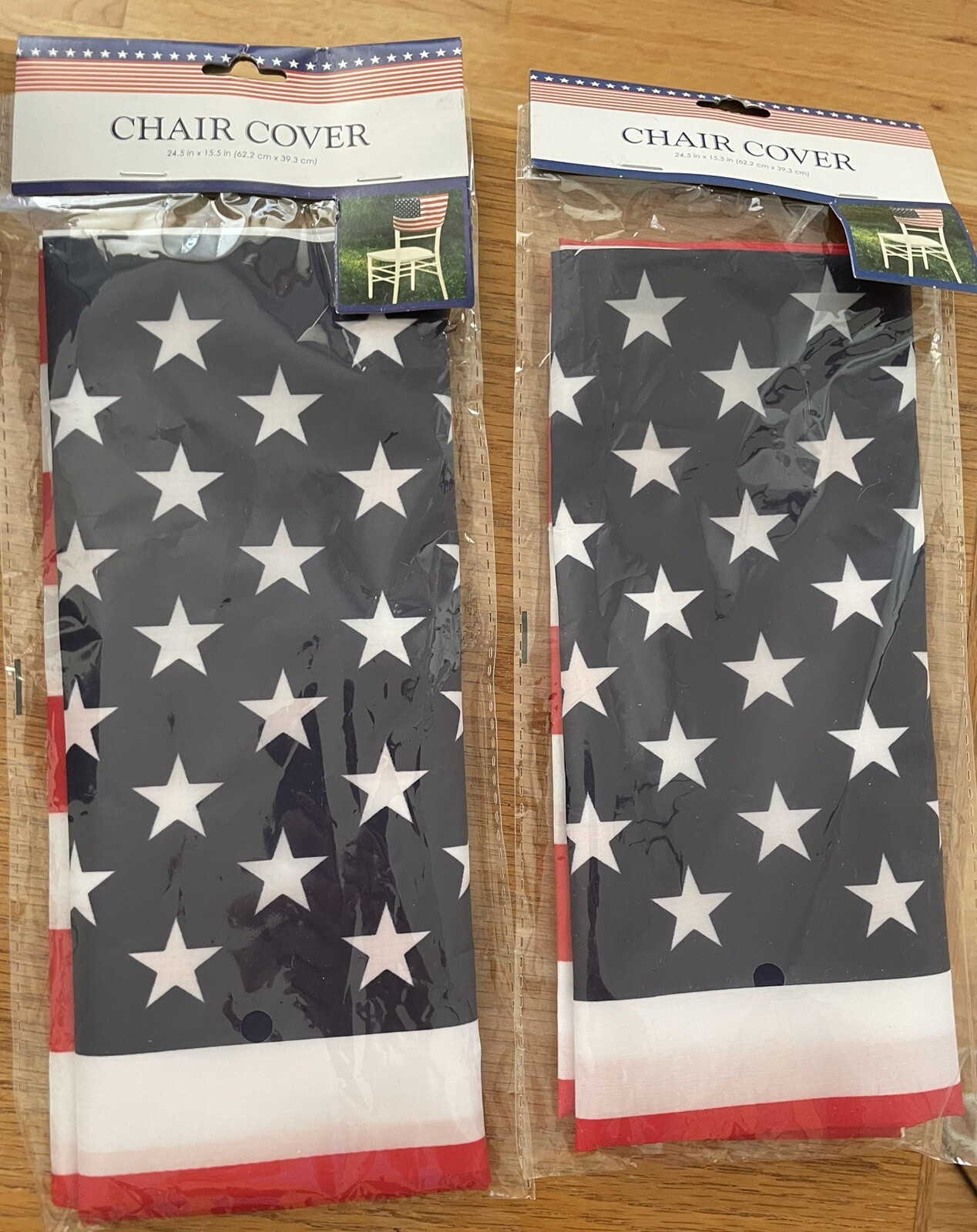 Set 2 AMERICAN FLAG CHAIR COVER