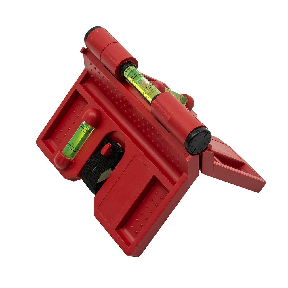 Fence Post Level Tool Versatile Adjustable Plastic Red Vertical 3 Vials