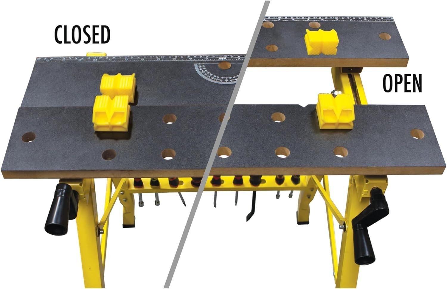W54025 Portable Multipurpose Workbench & Vise - 200 lbs Capacity - Yellow