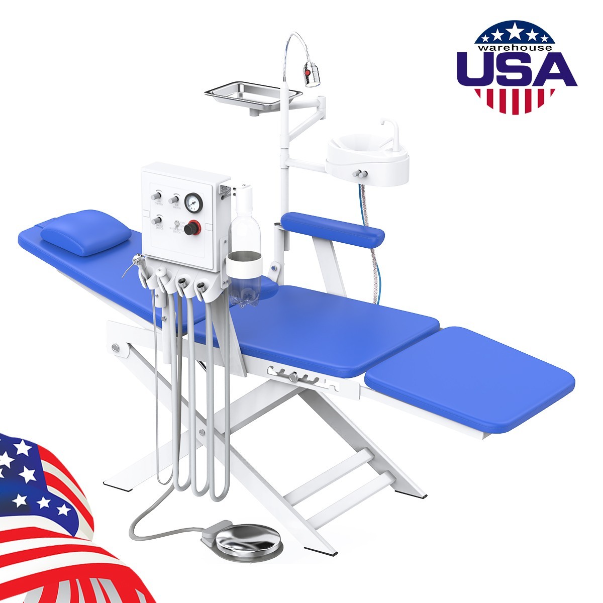 Portable Dental Delivery Unit Case Air Compressor Syringe/Portable Folding Chair