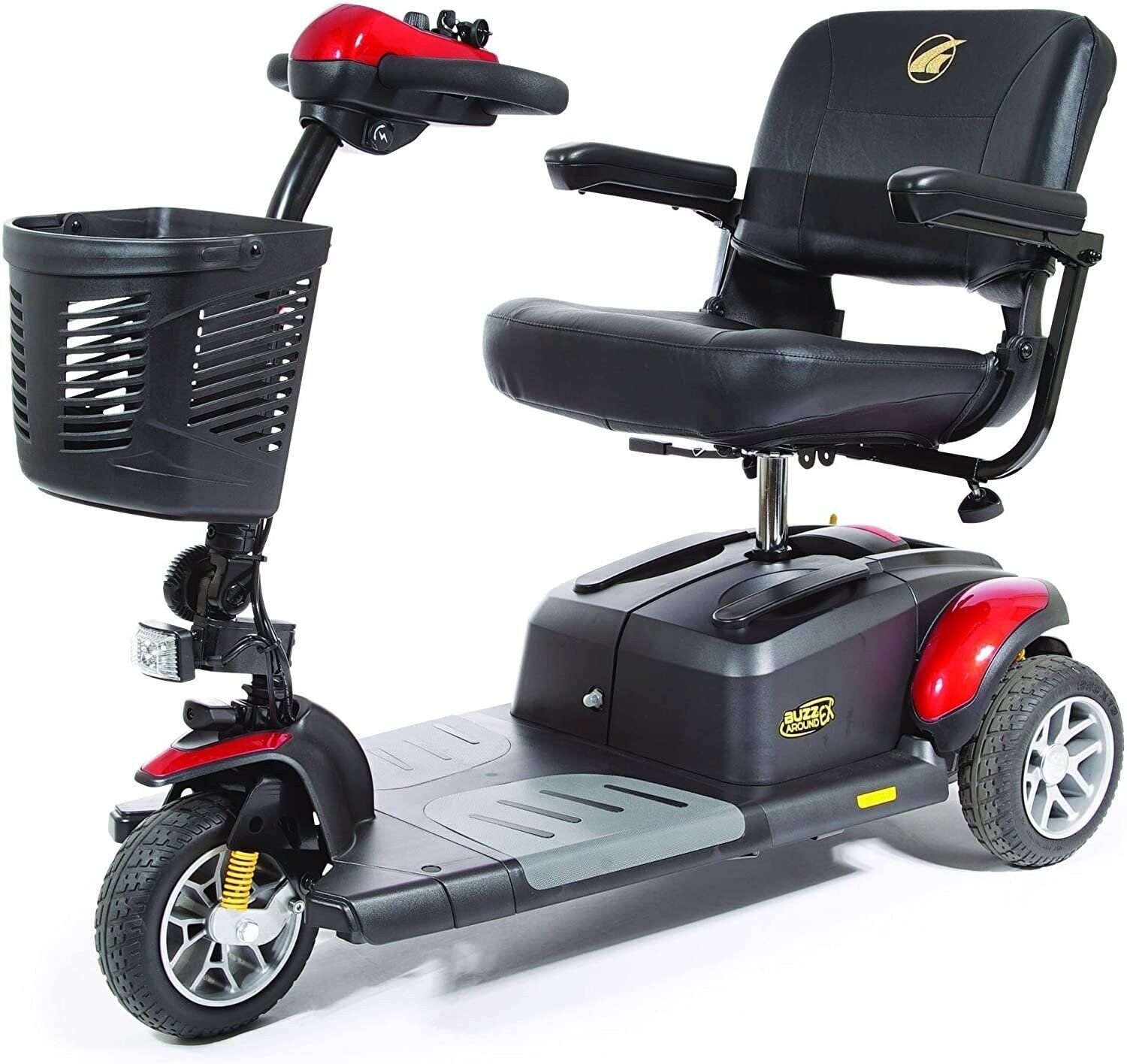 BUZZAROUND EX 3-Wheel Heavy Duty Long Range Travel Scooter, Red, 20-Inch Seat