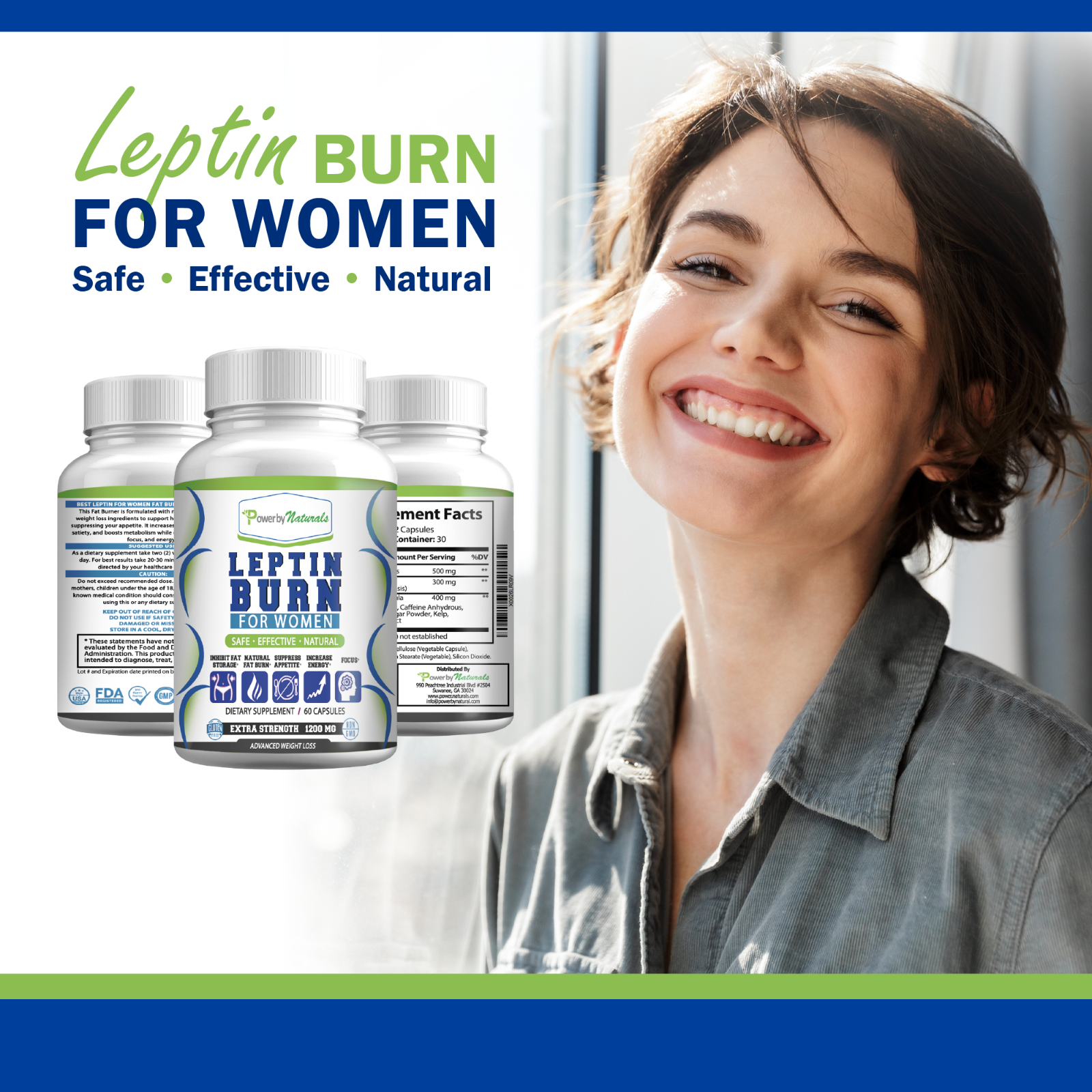 Leptin Burn for Women Diet Pills - Weight Loss, FAT BURNER, Appetite Suppressant