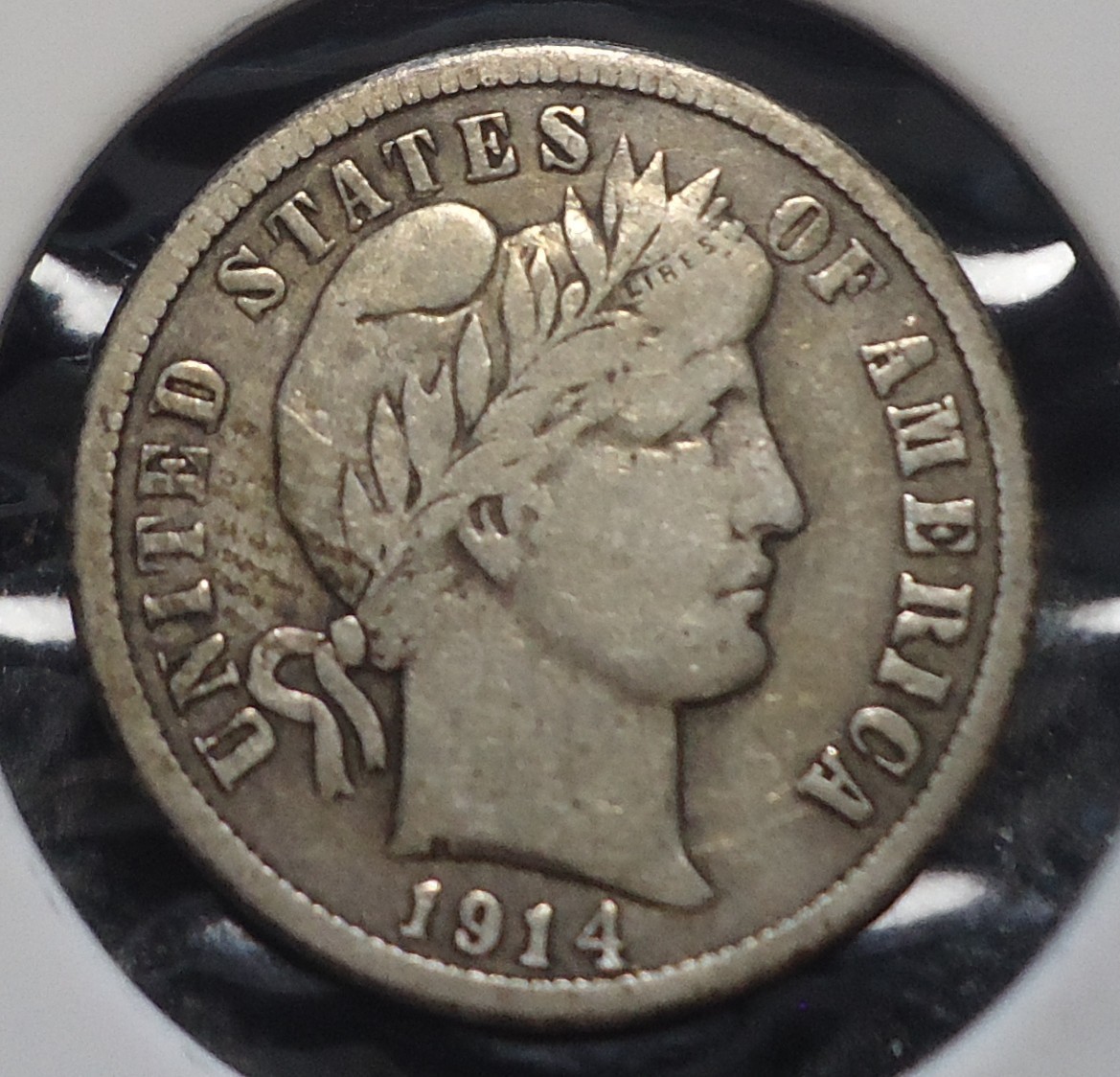1914 Very Fine VF Philadelphia Barber silver 10C dime INV#D-9 FREE SHIPPING!
