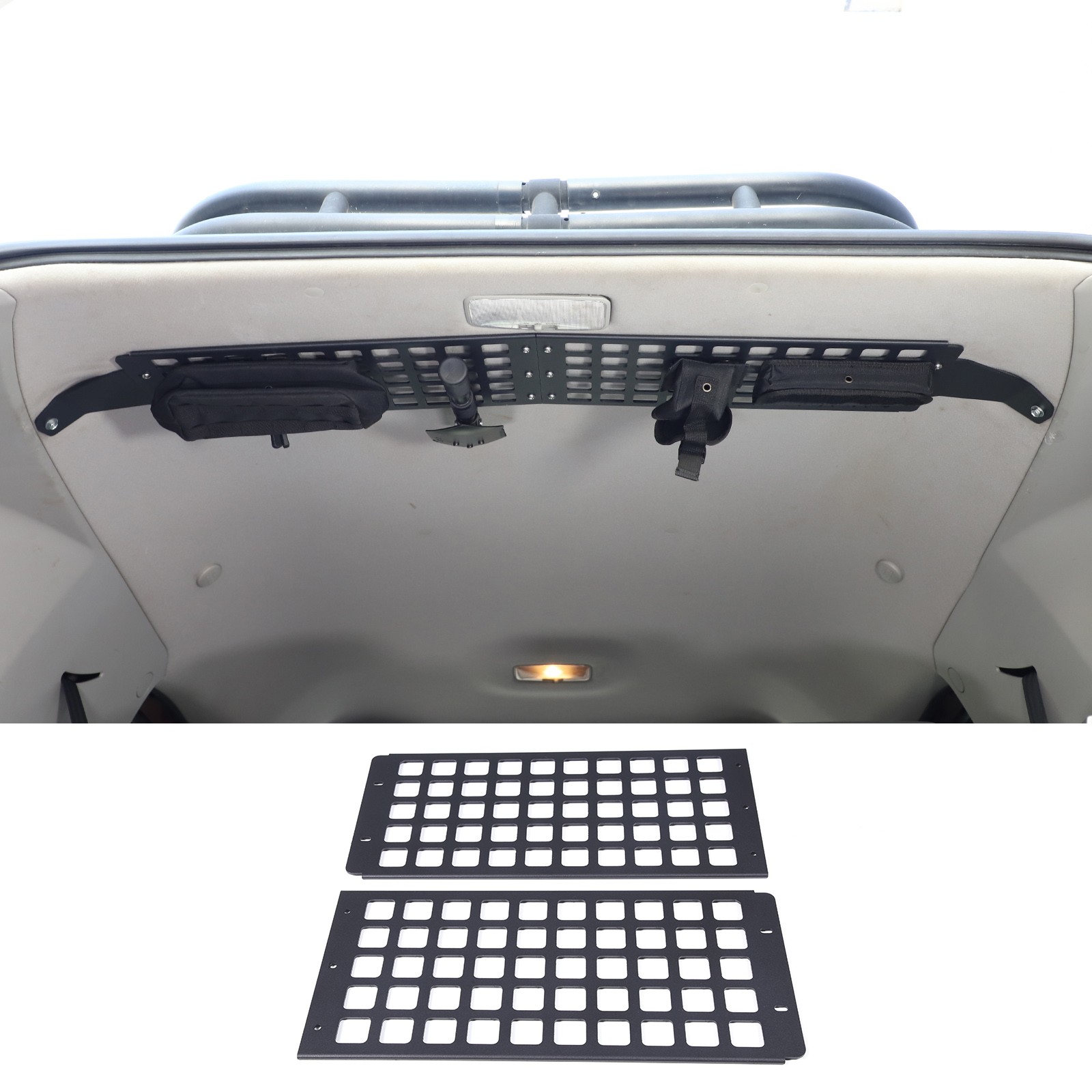 Fits Toyota FJ Cruiser 2007-2021 Front Roof Molle Storage Bag Bracket Alloy Rack