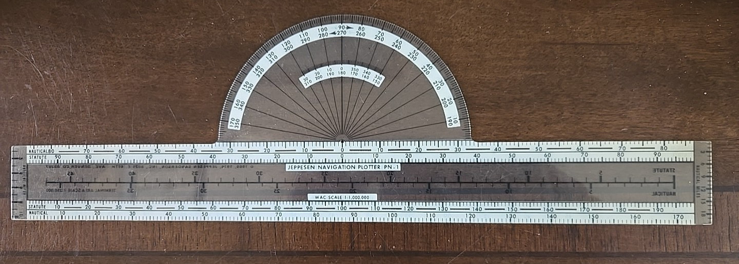 Vintage Jeppesen PN-1 Flight Navigation Plotter
