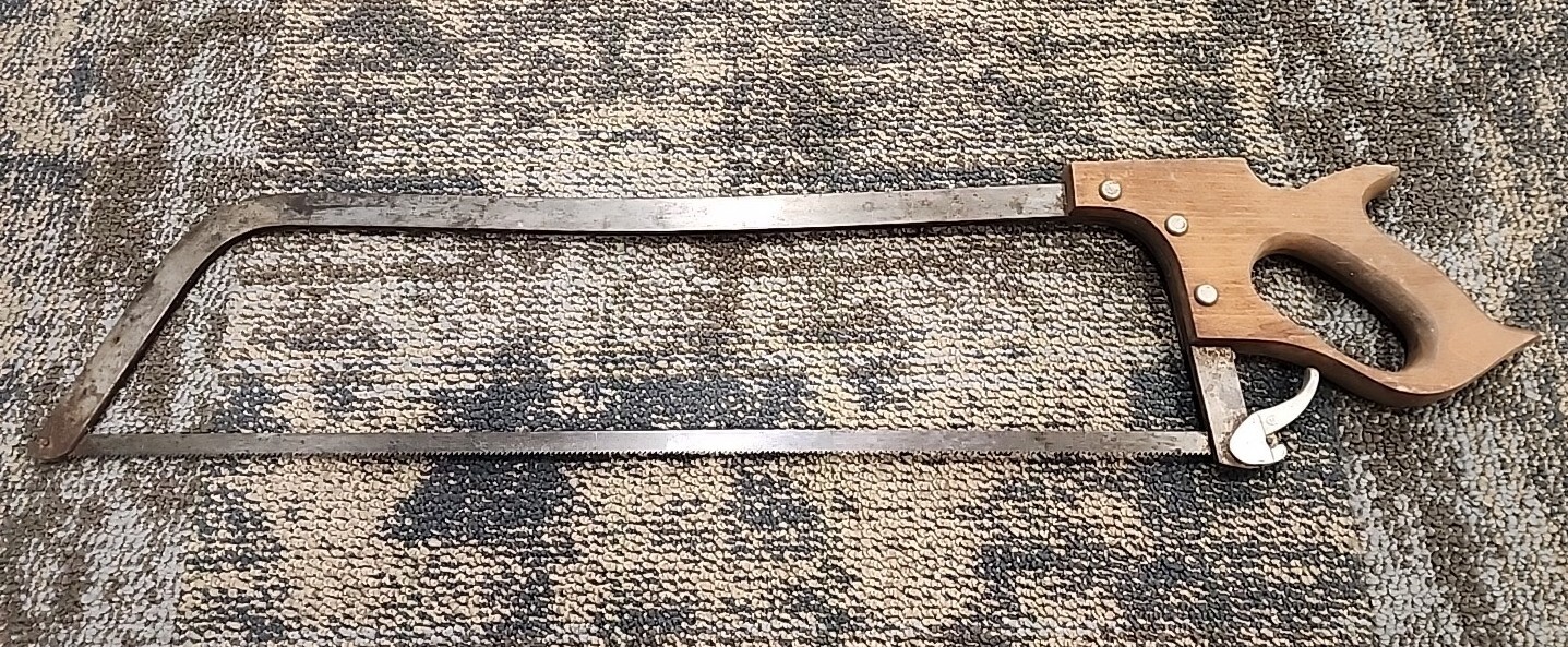 Vintage Butcher Bone Meat 32" Inch Hacksaw Wood
