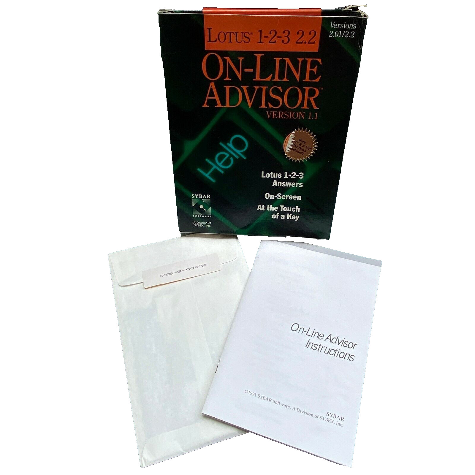 Lotus 1-2-3 2.2 On-Line Advisor Windows 3.0 Vintage Computer SW 3.5" 5.25" disks