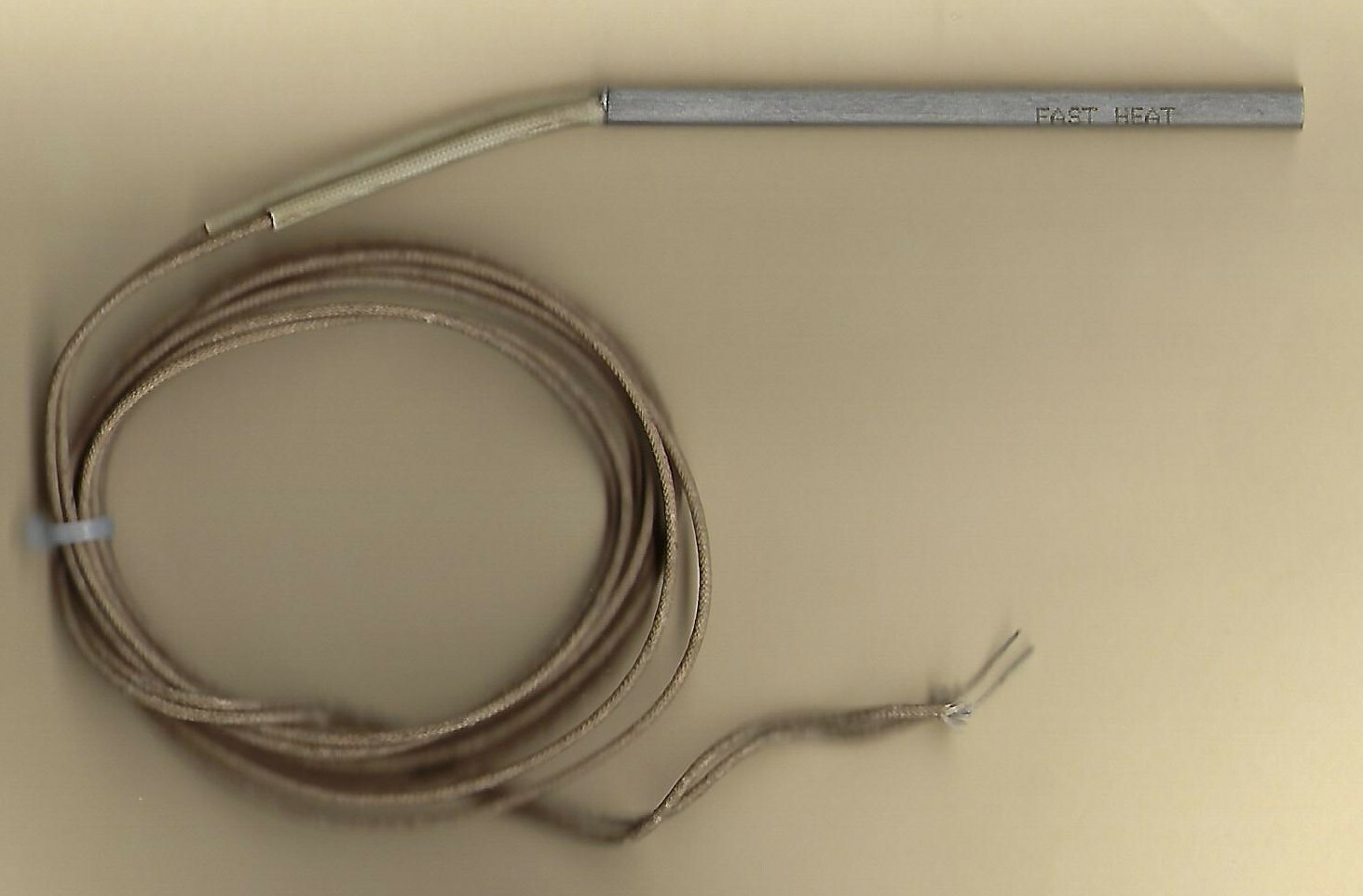 Fast Heat Cartridge Heater 1/4" Dia X 3.75" Long 175W 240V 48"  Fiberglass Leads