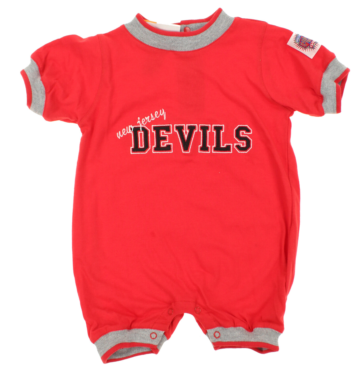 NHL Hockey Boys Girls Infant New Jersey Devils Crew Neck Romper, Red