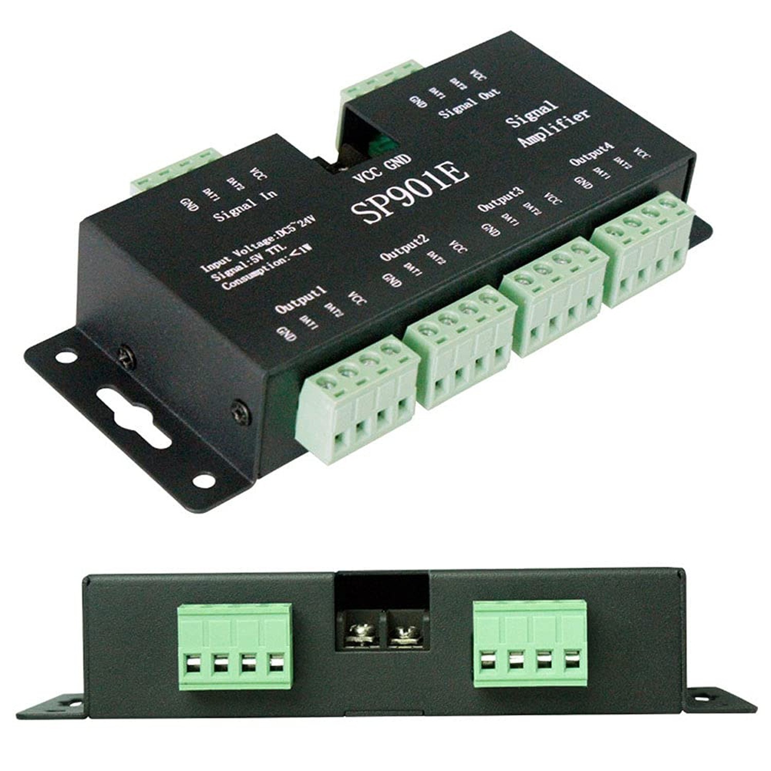 DC 5V-24V LED Pixel Strip Amplifier Signal Data SPI Repeater SP901E 4/8 Chann...