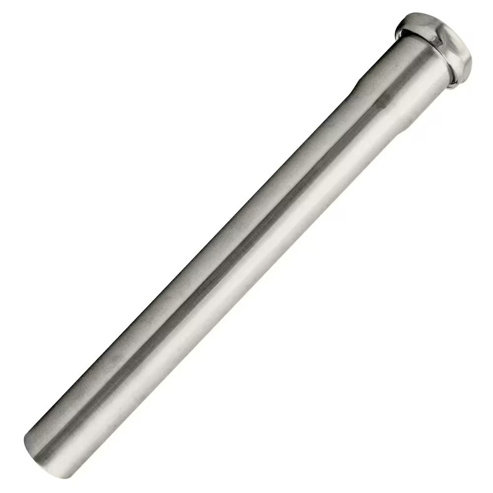 1-1/4 In. X 12 In. Brass Slip Joint Extension Tube in Polished Nickel