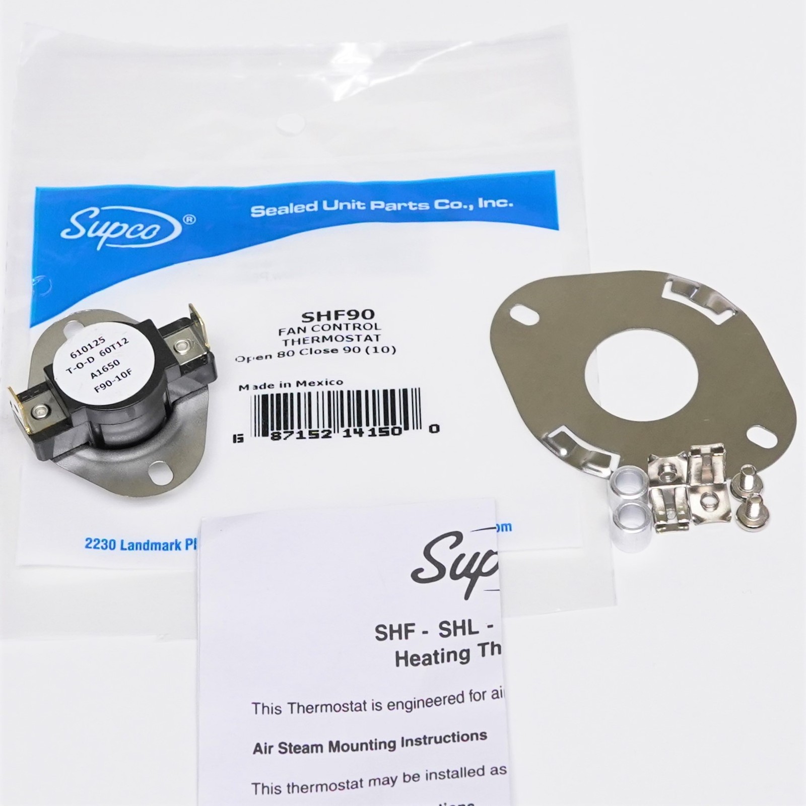 Supco SHF90 Heater Fan Control Thermostat Close-On Rise F90-10