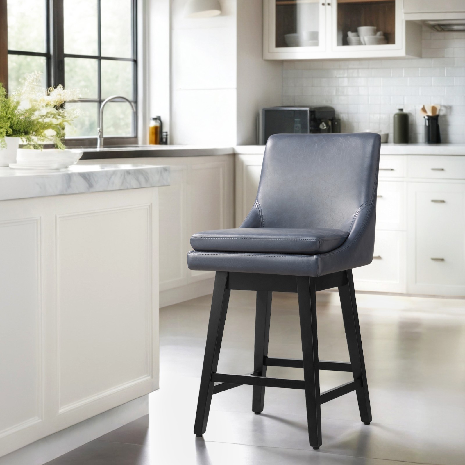CHITA Bar Stools,Counter Height Swivel Barstools, FSC Certified (Set of 2 or 1)