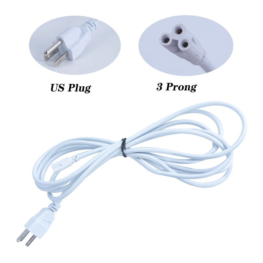 2 PACK 10FT POWER CABLE no Switch T8 T5 Integrated LED Tube Light Replacement