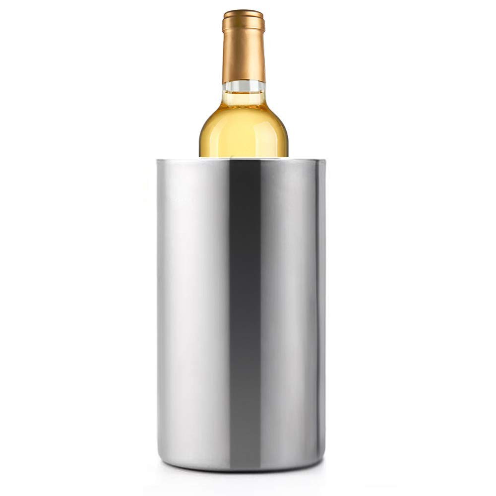 Wine Chiller Bucket, Stainless Steel Double Wall Wine Cooler Bucket, Keeps Co...