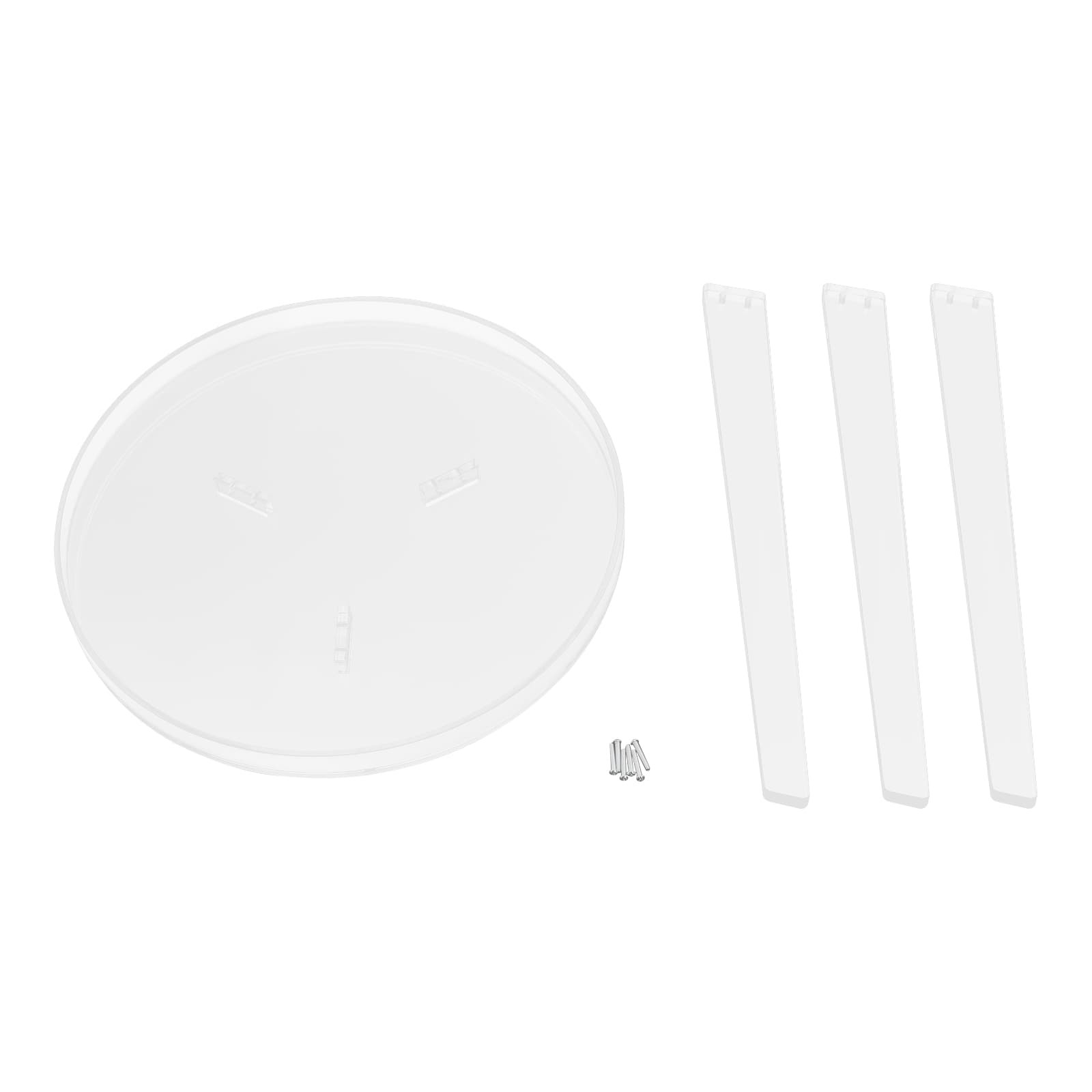 Clear Acrylic Side Table Round Ende Table Drink Table for Small Space 15.7"x18”