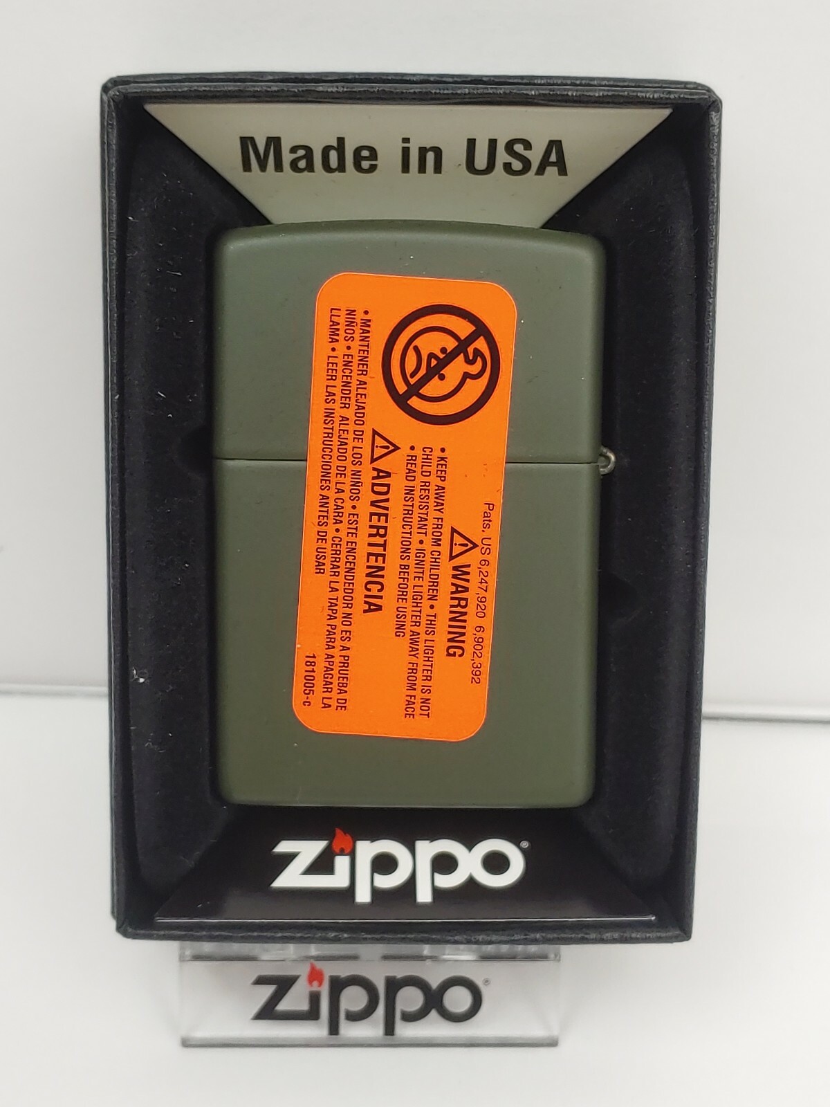 ZIPPO 221 AMMO CRATE Green Matte Lighter - NOV (K) 2021 - NEW/Never Fired!