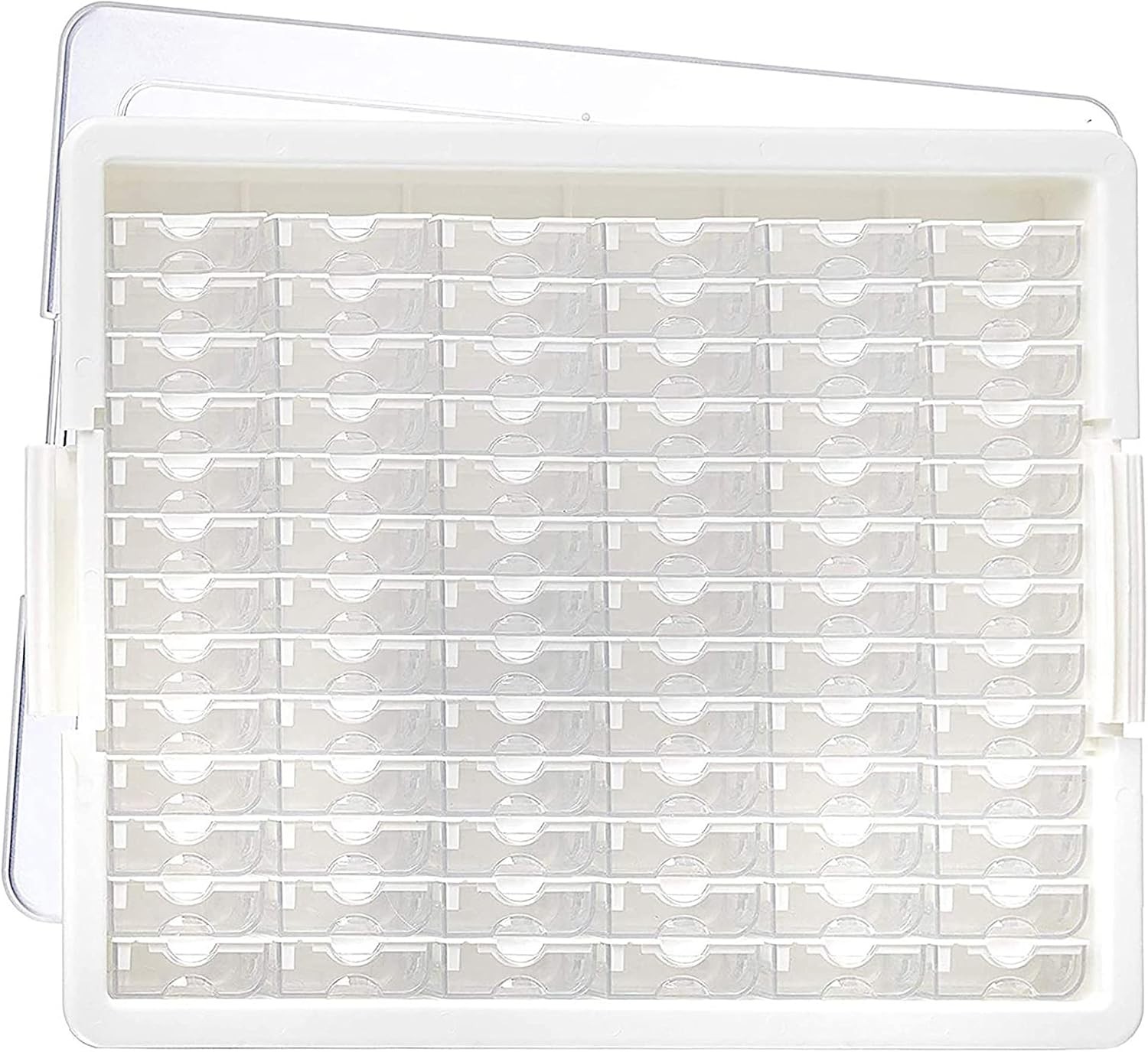 Elizabeth Ward Plastic Storage Tray & Bead Organizer W/ 78 Containers of Various