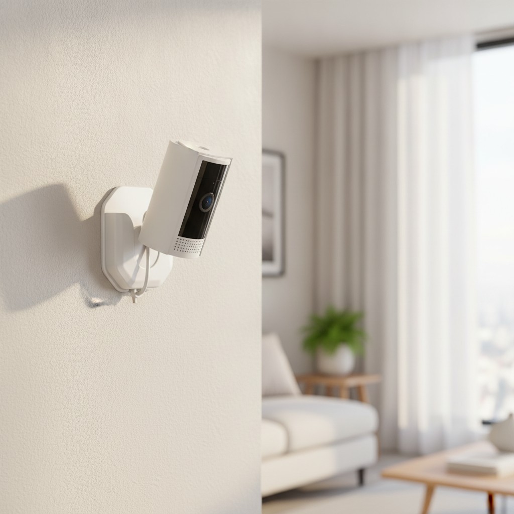 Easy Install White Adhesive Camera Bracket Set - Compatible with Ring and Blink