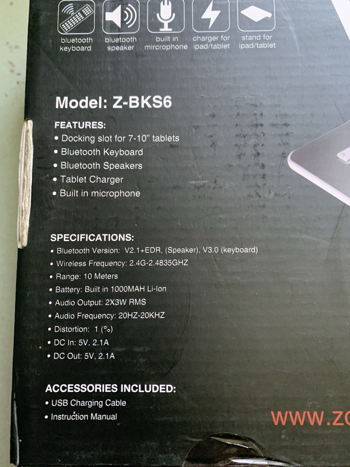 Zonkyo Wireless Tablet Station Bluetooth Keyboard