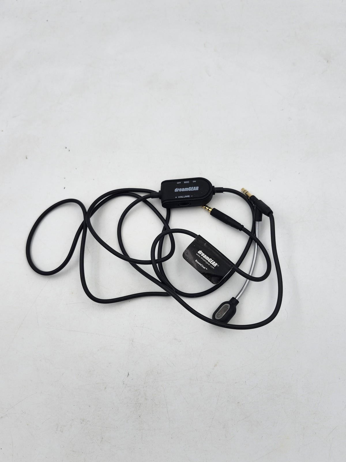 dreamGEAR BoomChat Gaming Headset Mic 3.5mm Boom Microphone Volume Control Black