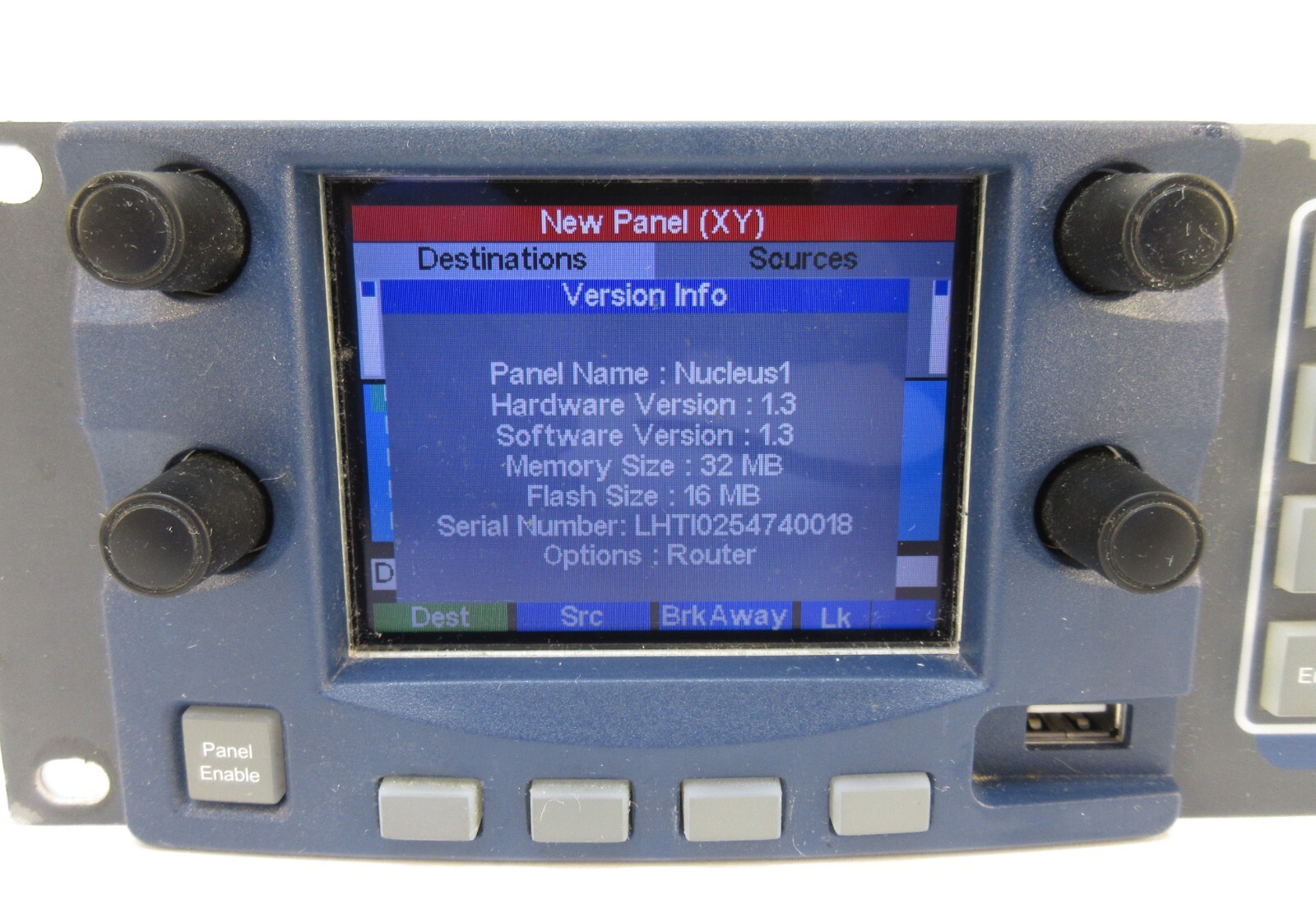 Leitch Harris Nucleus Control Panel with Option Router