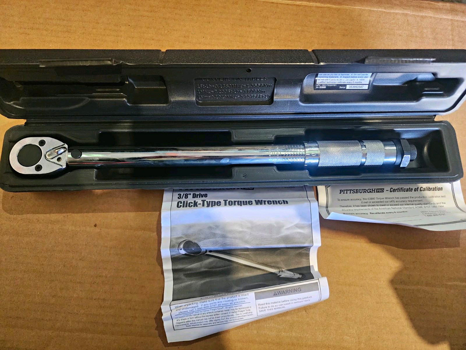 PITTSBURGH PRO 3/8in Drive Click Torque Wrench 63880