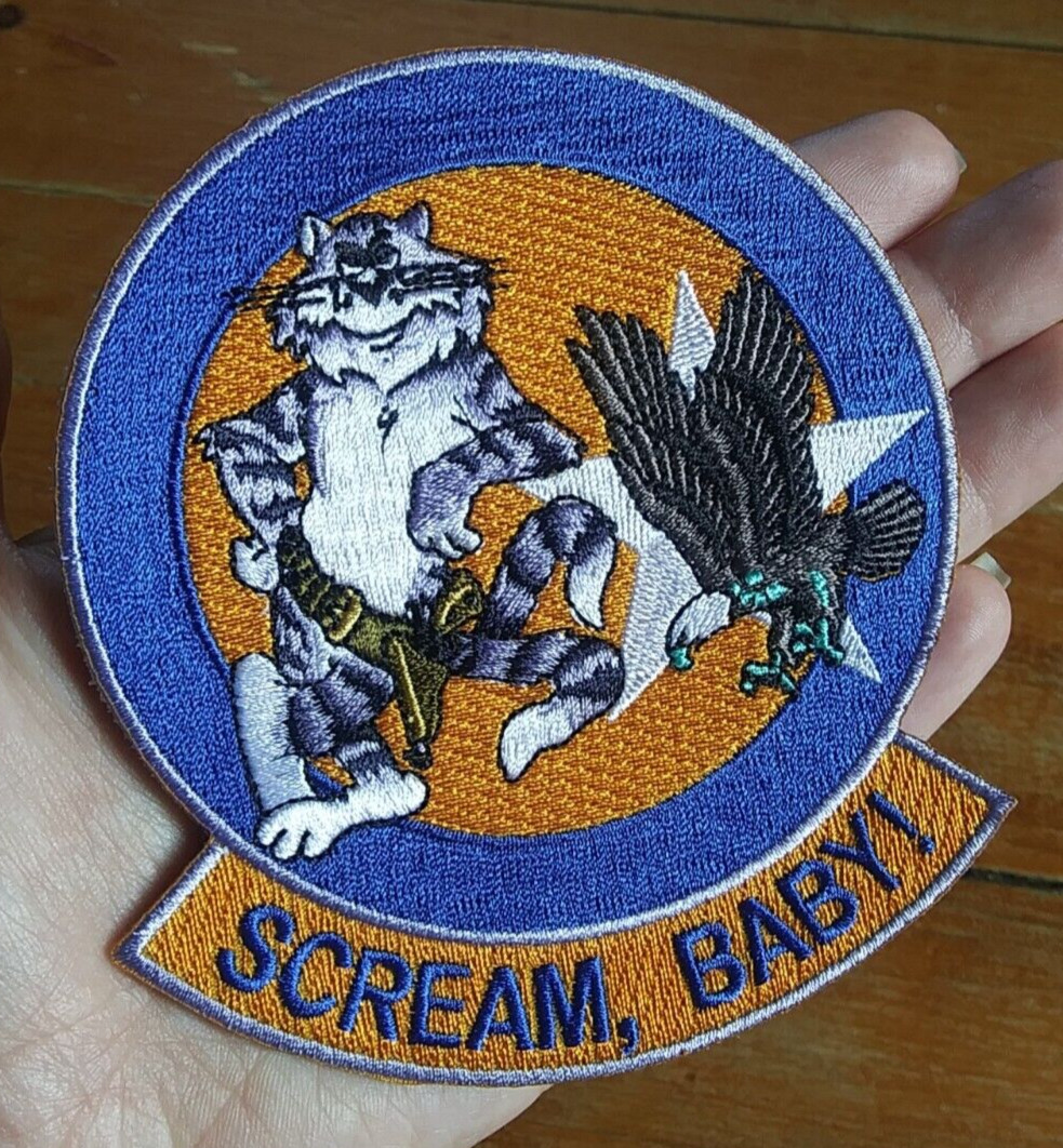 SCREAM, BABY! Grumman F-14 TOMCAT US Navy Fighter Squadron VF MILITARY Patch