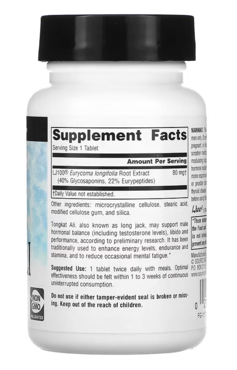 SOURCE NATURALS Tongkat - 60 Tablets - Best by 08/2027