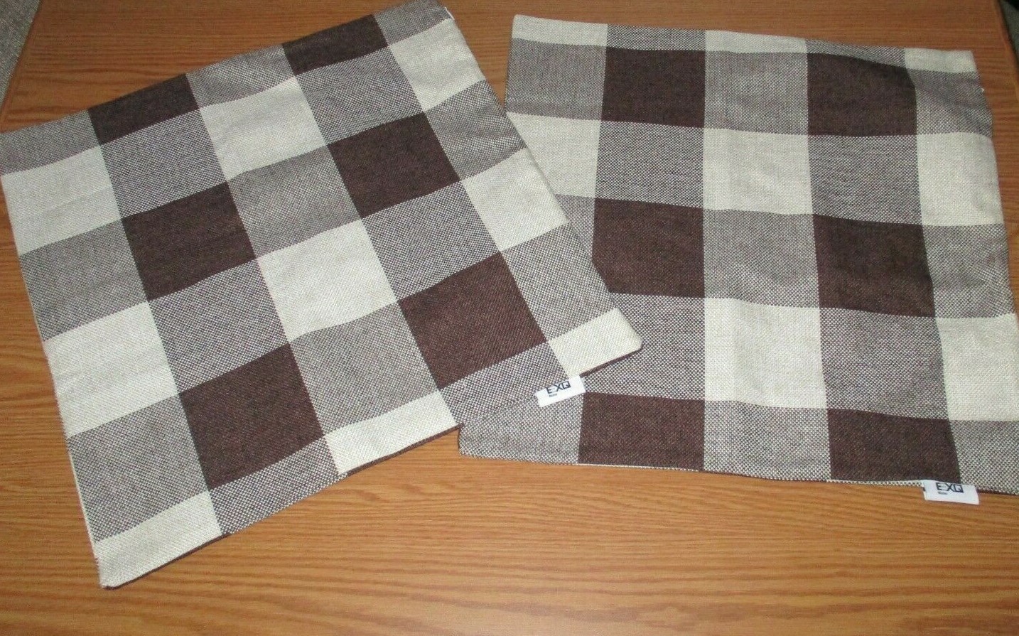 EXQ 2 Black Buffalo Check Pillow Covers Plaid Farmhouse 18" Home Decor Cushion