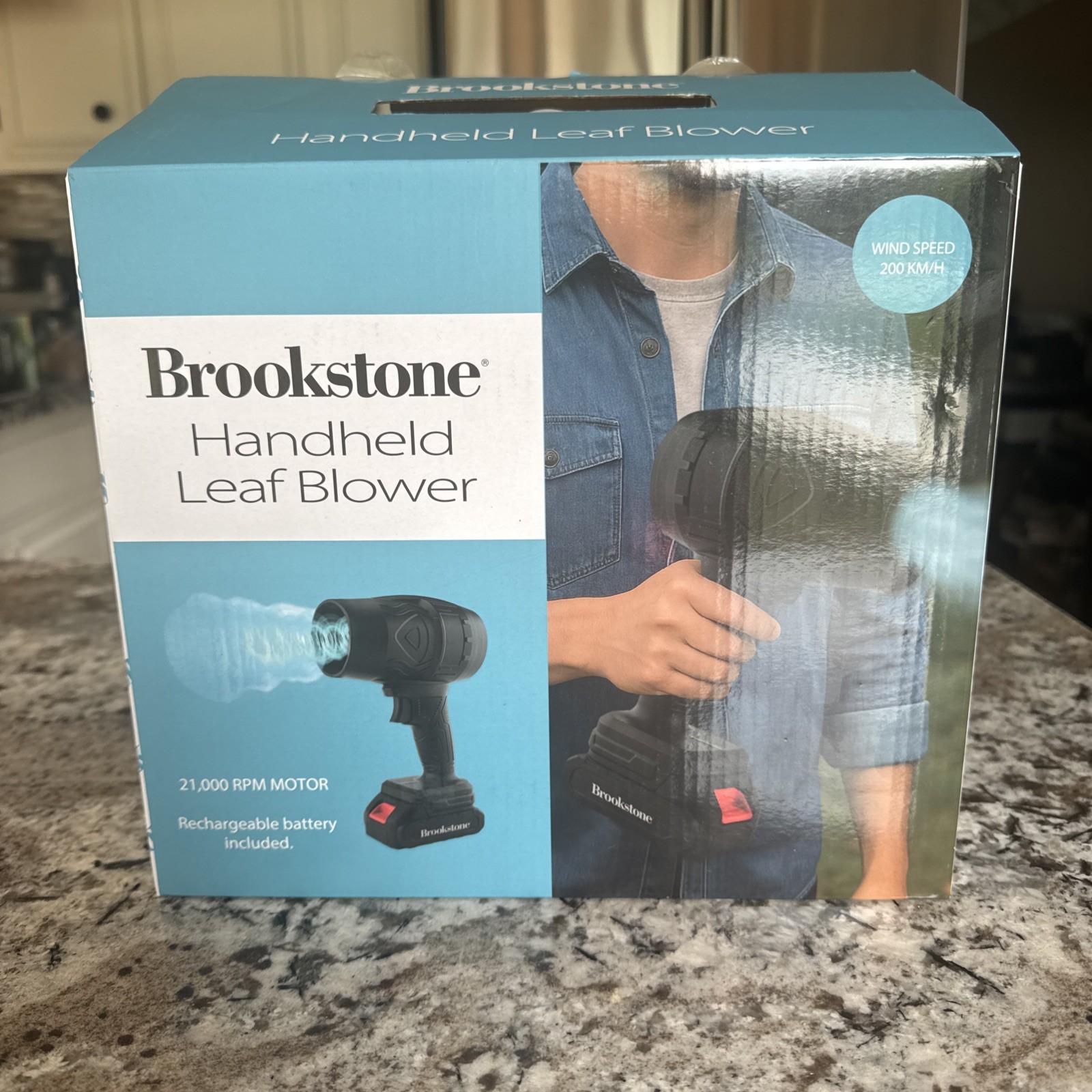 BROOKSTONE HANDHELD LEAF & DEBRIS BLOWER 21,000 RPM RECHARGABLE BATTERY NIB