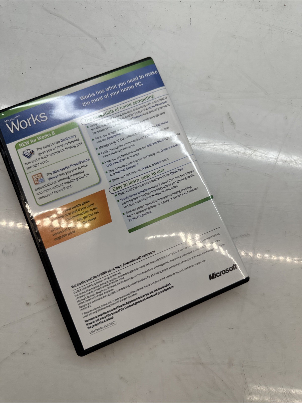 Microsoft Works 8 PC Disc Windows XP 2000