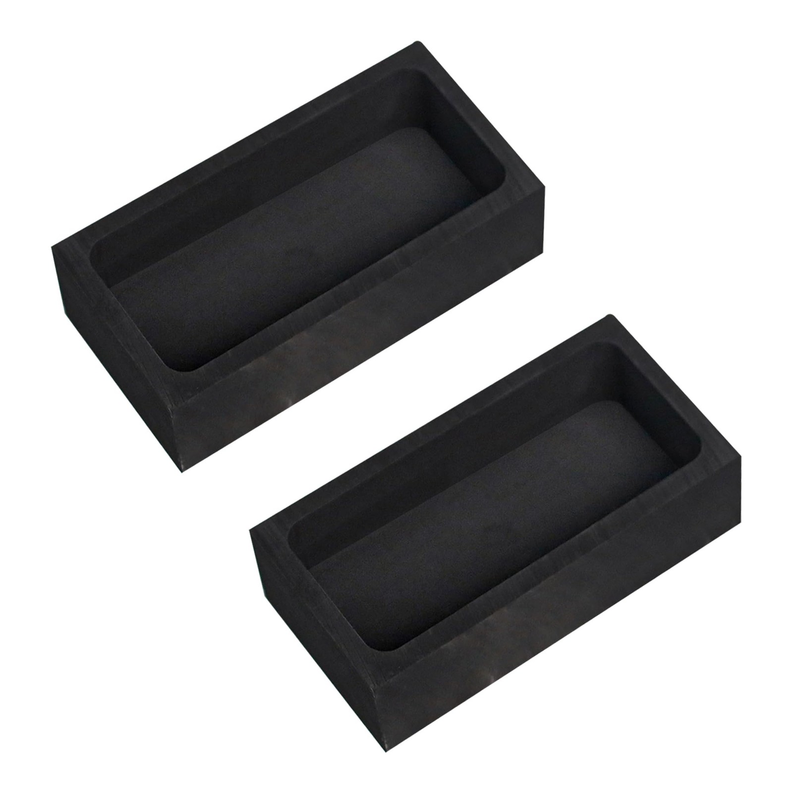 2 Pieces 1kg Graphite Ingot Molds for Casting Gold Silver Aluminum Copper Bra...