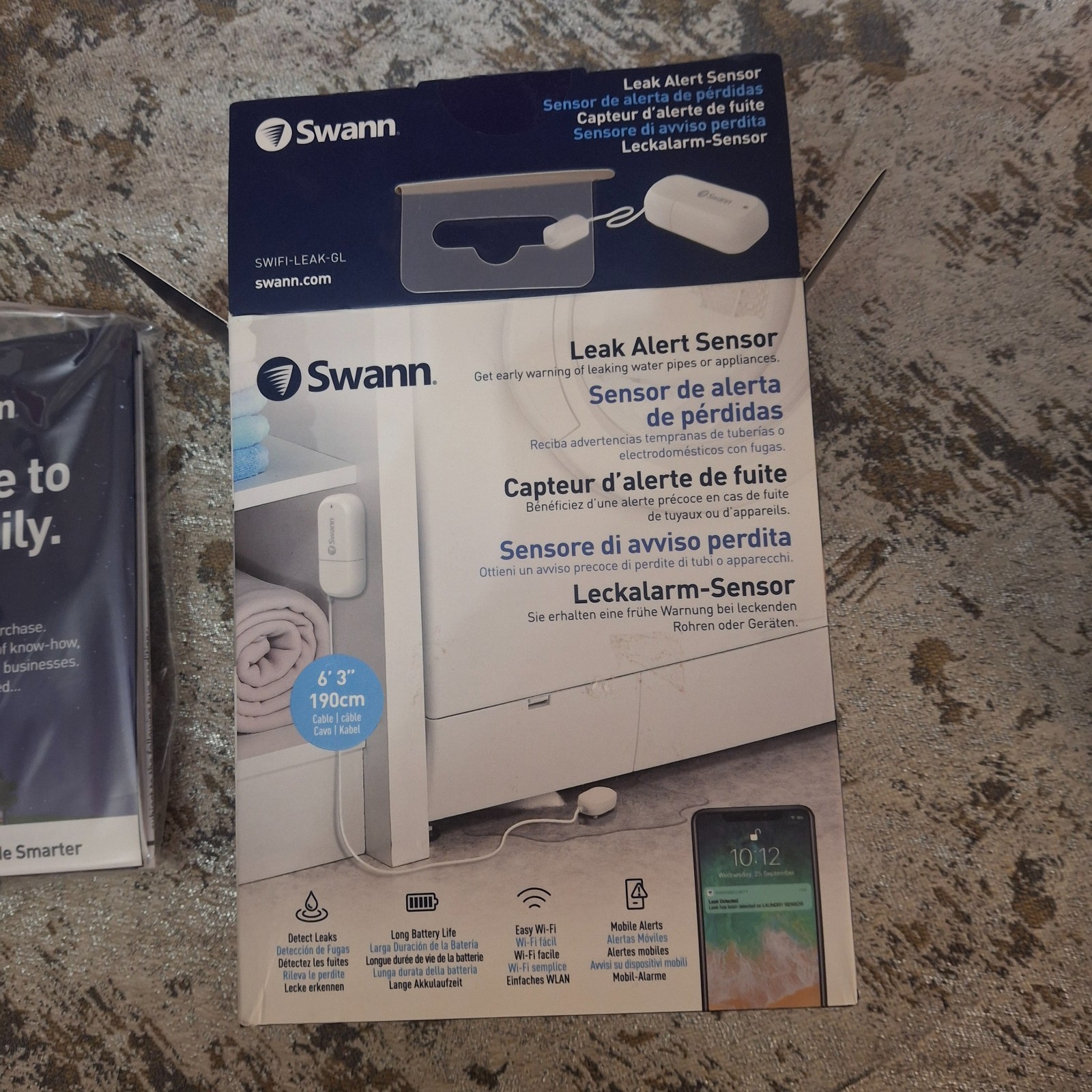 Swann Leak Alert Sensor Model SWIFI-LEAK White Pipe Appliance Leak Detector