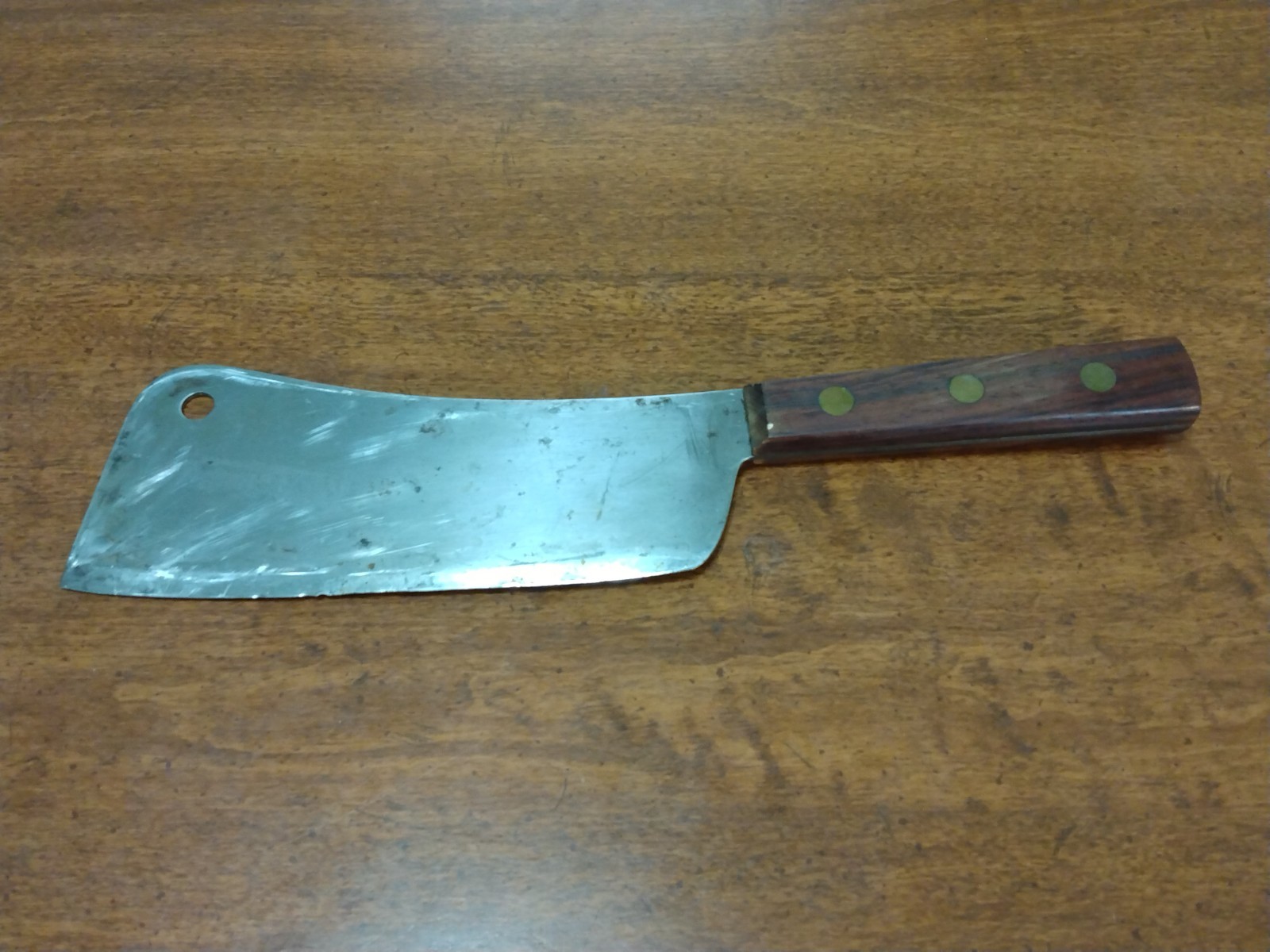 Vintage Unmarked 7" Cleaver Knife 12" Overall