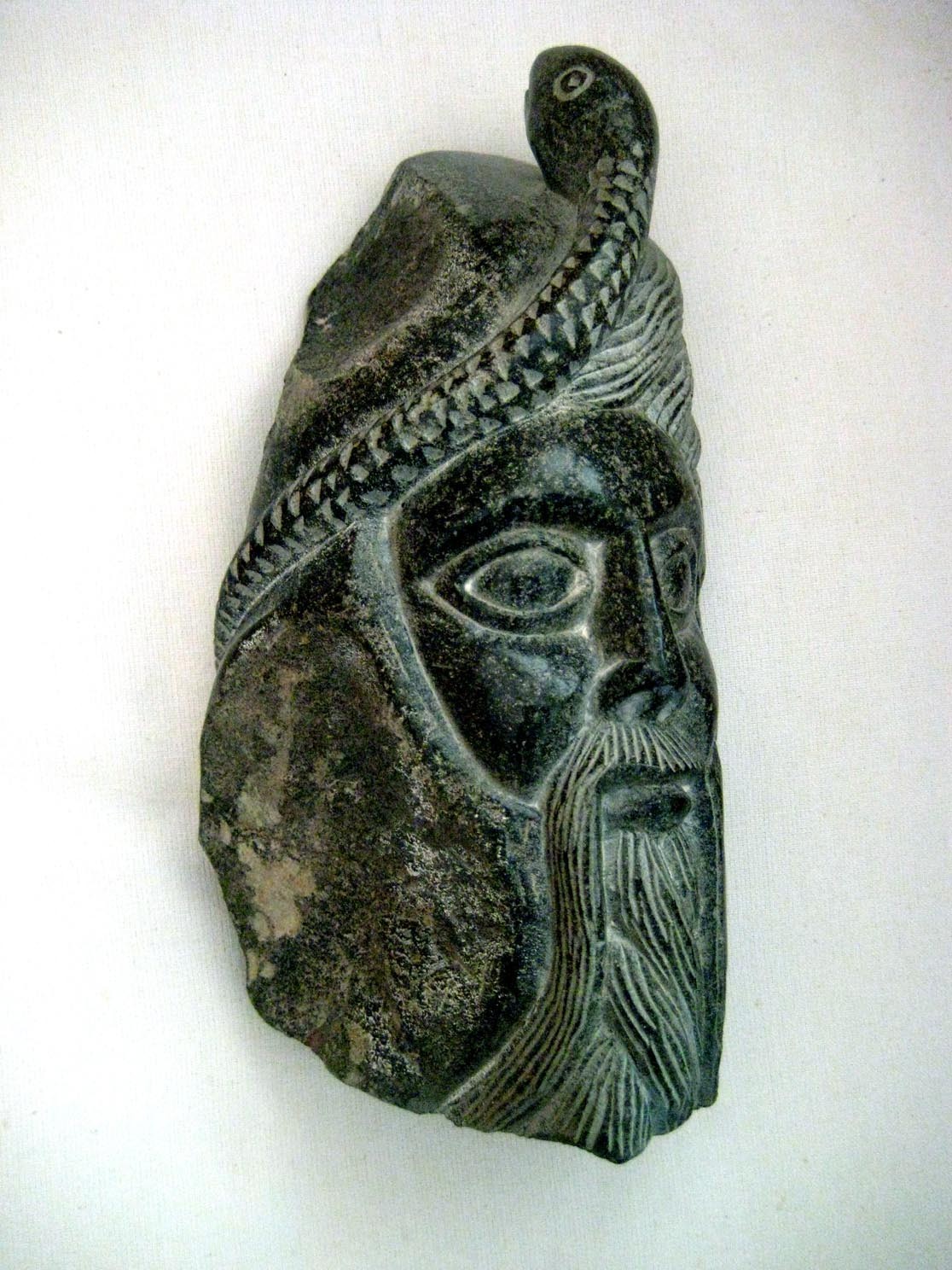 Serpentine Stone Statue, Handmade