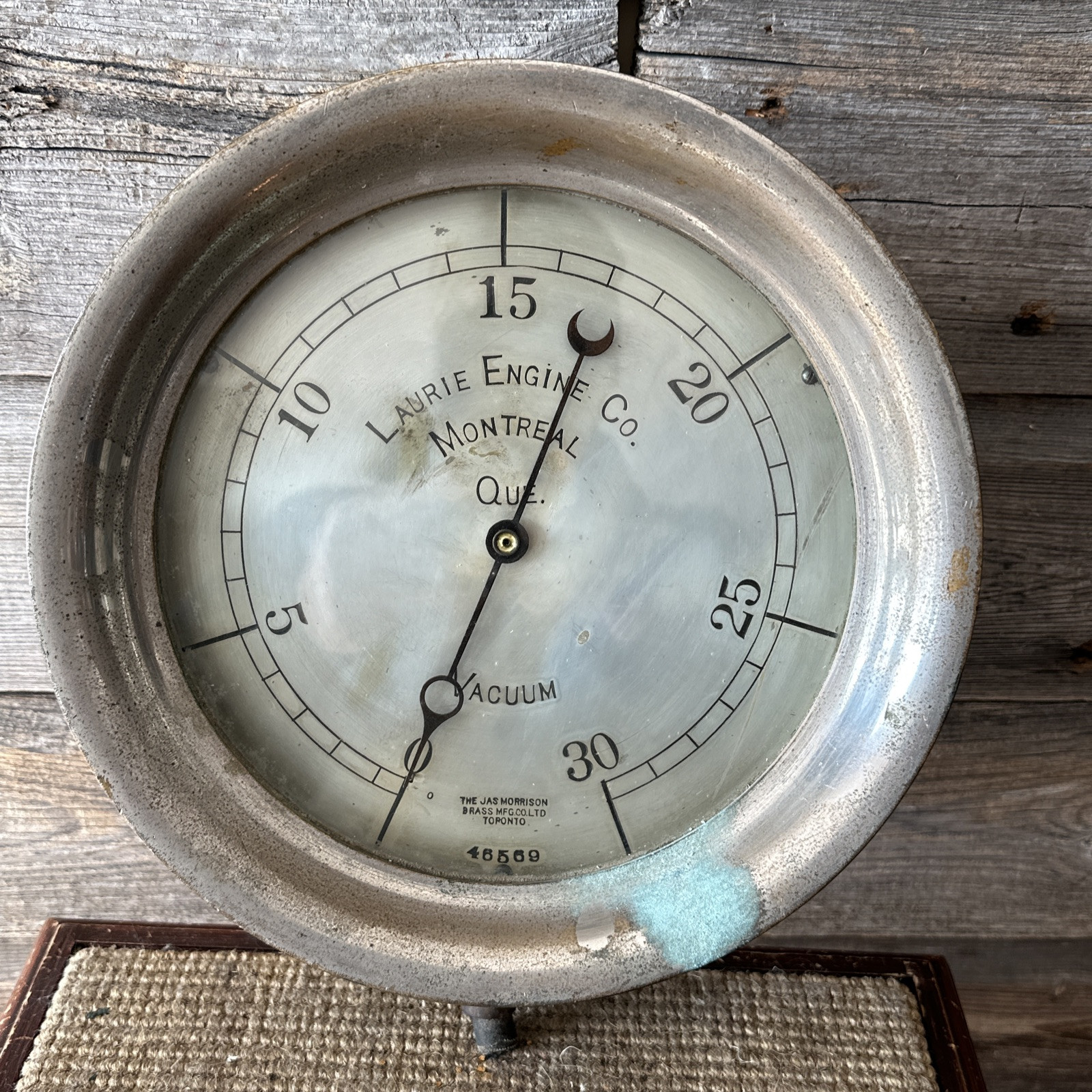 Vintage Steam Gauge Steampunk Laurie Engine Co. Jas.Morrison Gauge