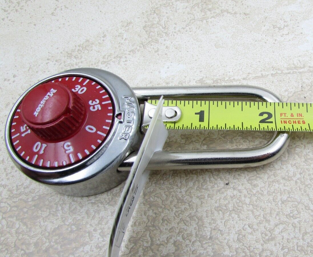 Master Lock 1502LH RED General Security Combo Long Padlock LH Shackle Red Dial