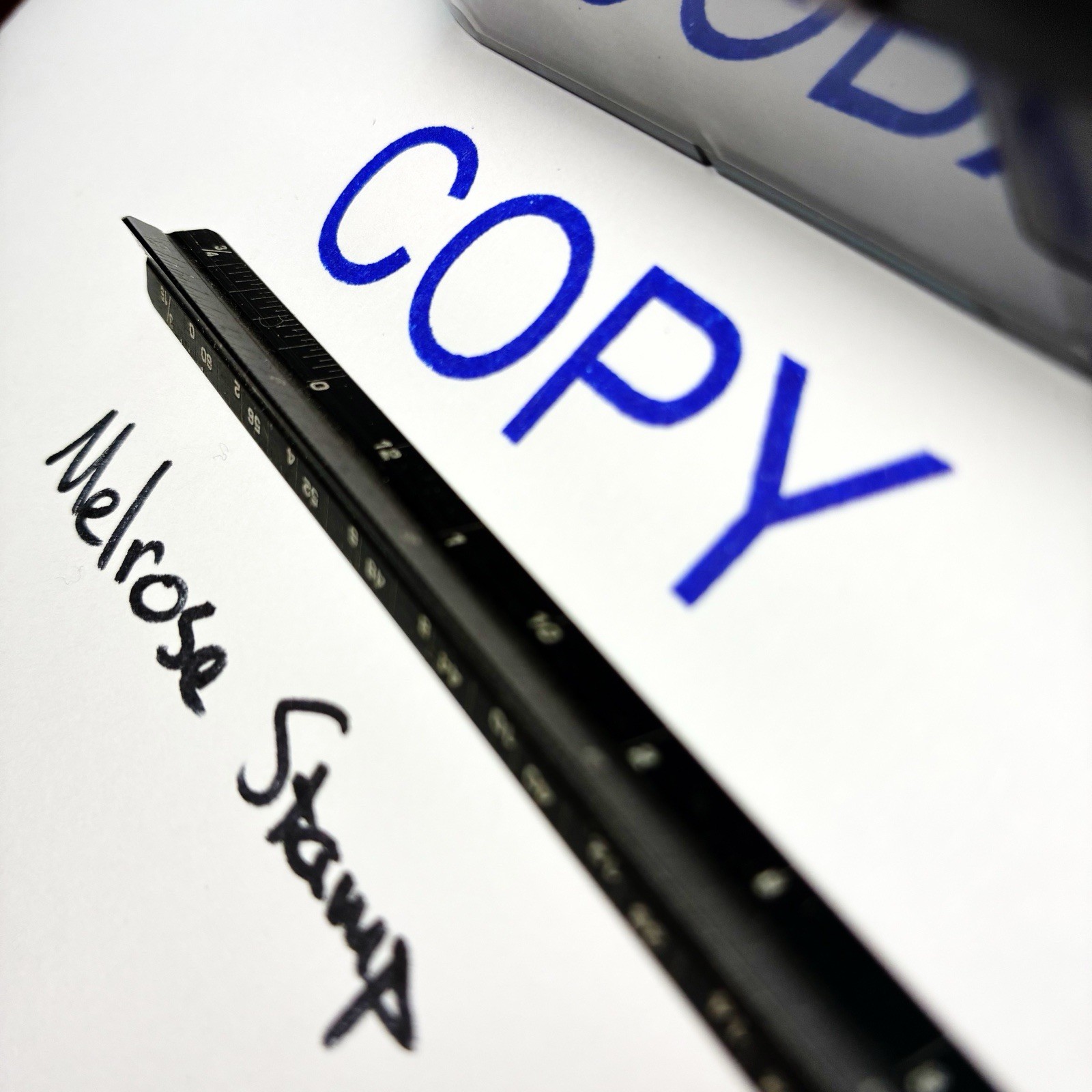 Copy Rubber Stamp Blue Ink Self Inking Large Ideal 4913