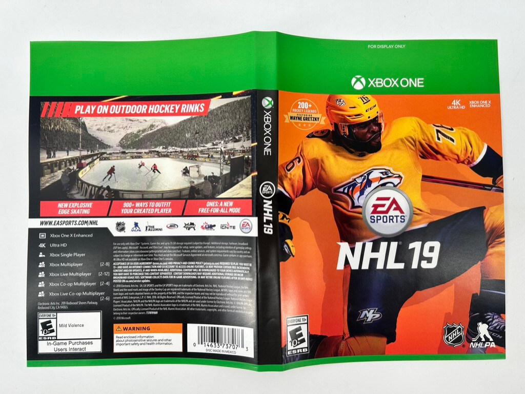 NHL 19 Xbox One GameStop Promotional Display Only Artwork