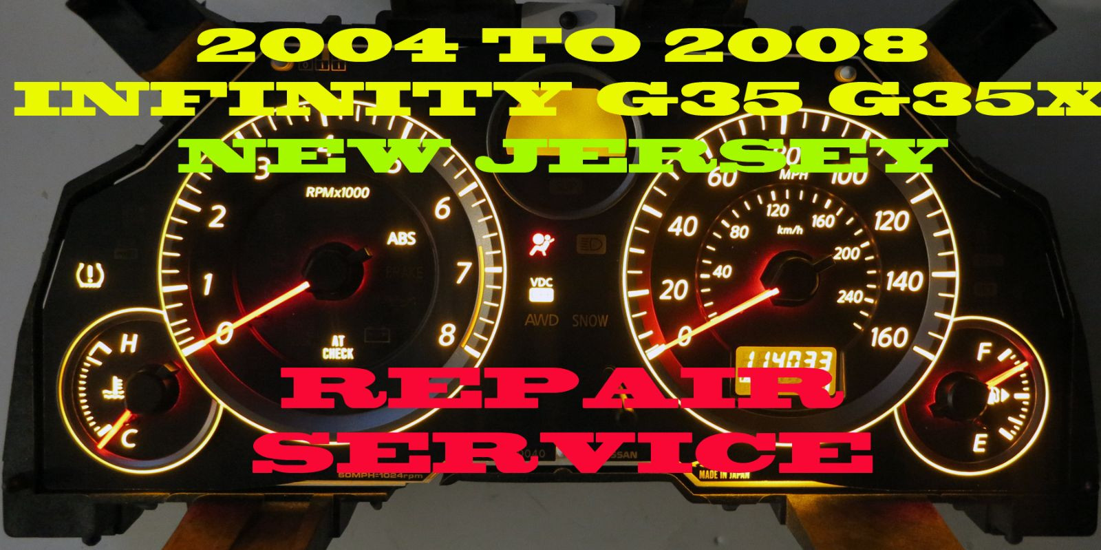 FITS INFINITI G35 G35X 2004 05 06 07  CLUSTER SOFTWARE & ODOMETER CALIBRATION