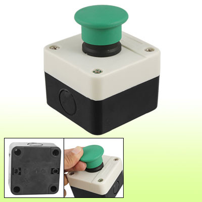 AC 240V 3A Green Momentary Mushroom Push Button Switch