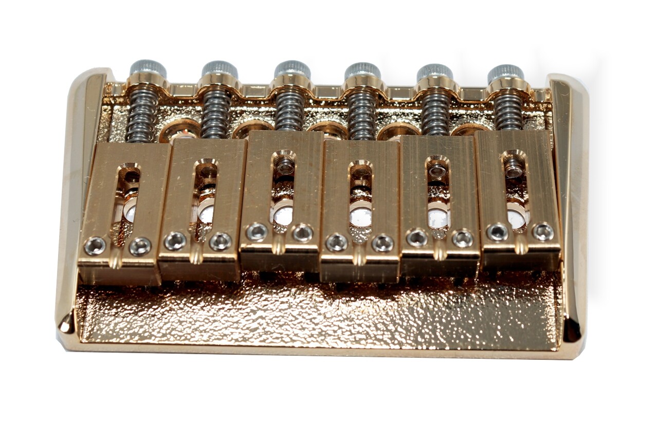 Bridge Hardtail Modern 52.5mm String thru body Gold Brass Saddle 122625GD