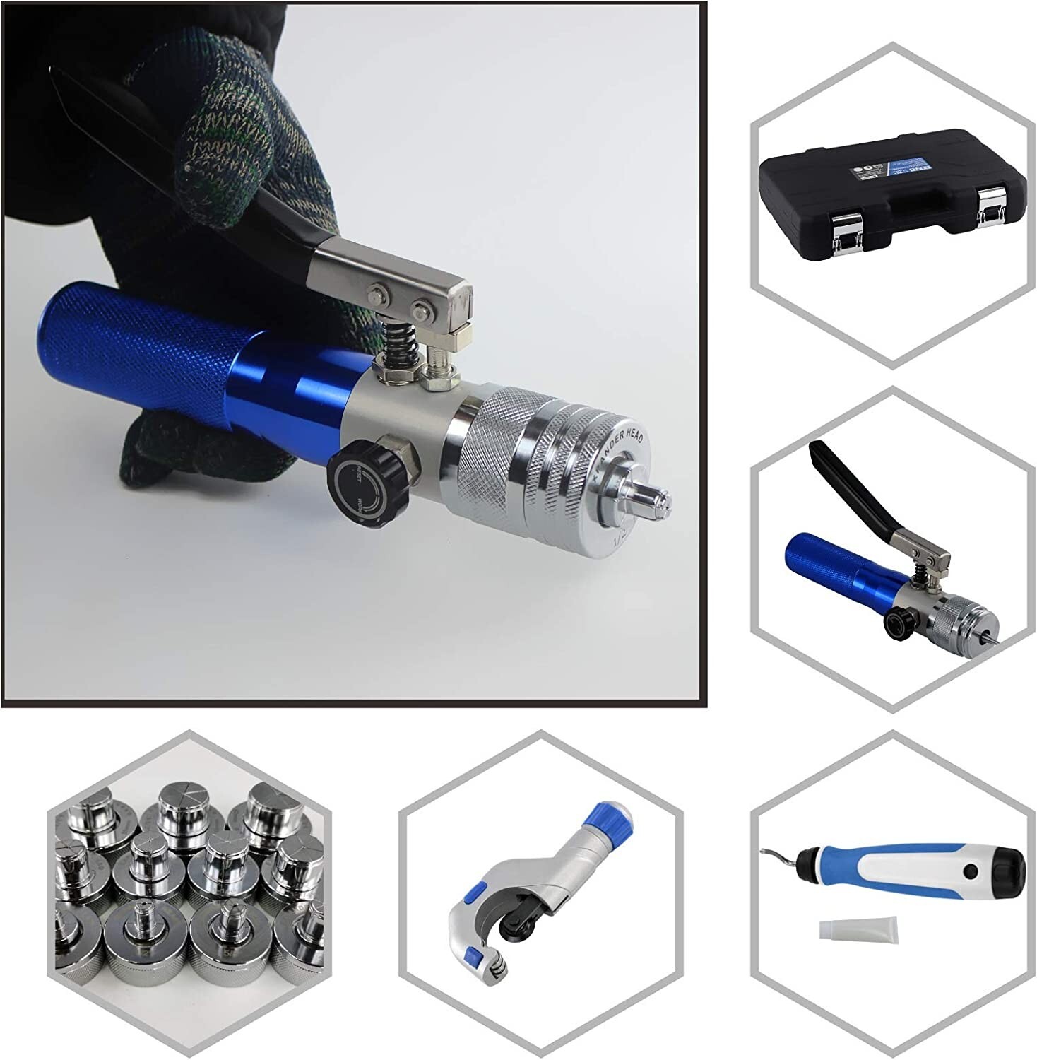 HVAC Hydraulic Swaging Tool Copper Tubing Expander Deburring Custom Size Fitting