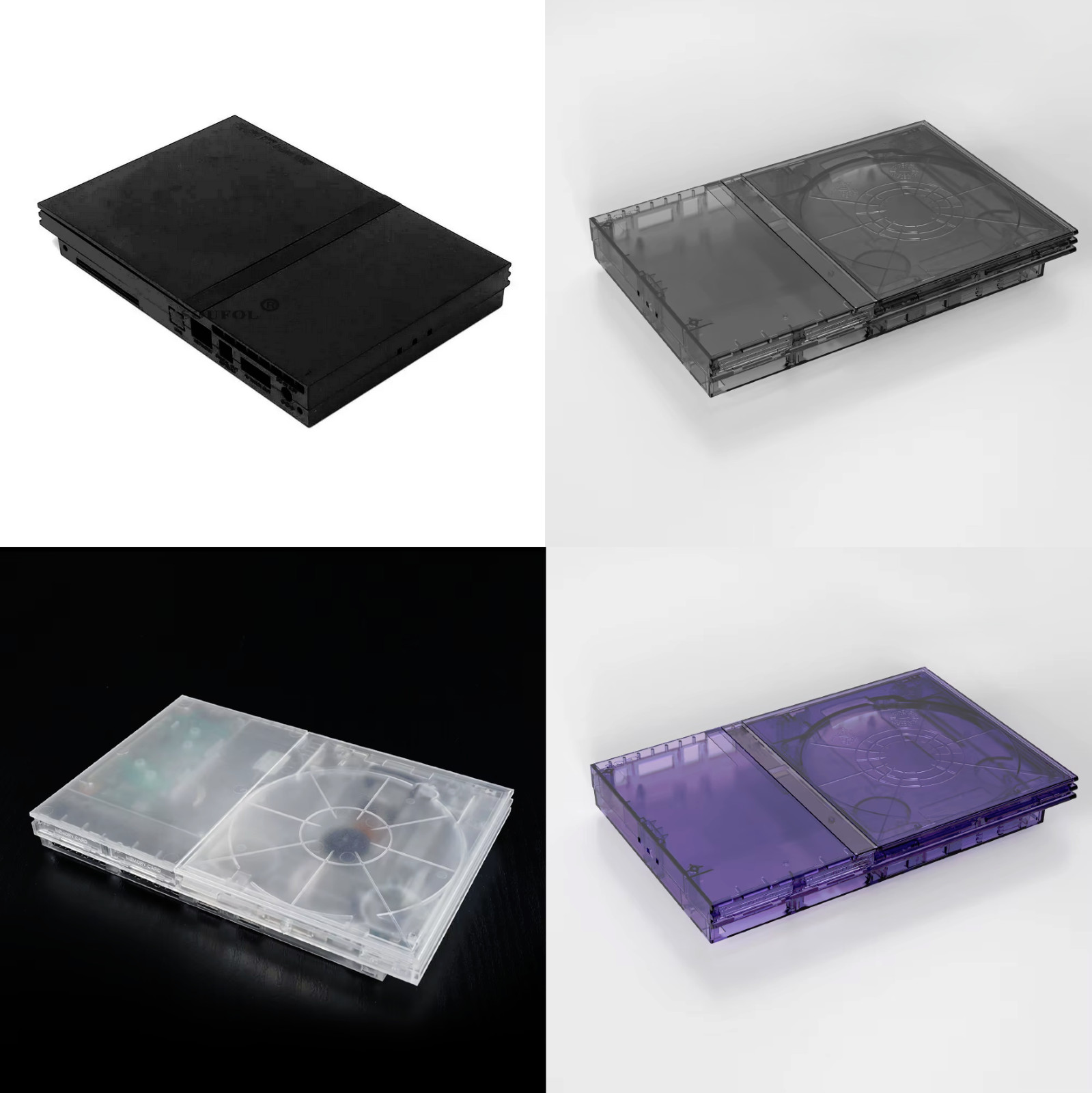 Playstation 2 Slim PS2 Full Replacement Console Shell Housing Transparent Colors